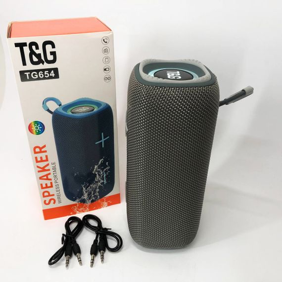 Портативна колонка Bluetooth TG654 8W з підсвічуванням, Бездротова колонка портативна потужна. Колір: сірий | Зображення 8