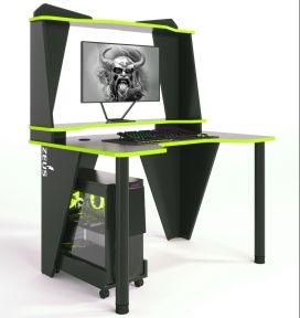 Стол геймерский ZEUS IVAR-3 черныйлайм