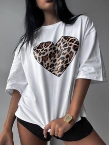 Футболка жіноча з принтом повсякденна L Біла 46