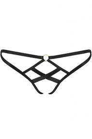 Відкриті трусики Passion Exclusive NICKY THONG Чорні S/M