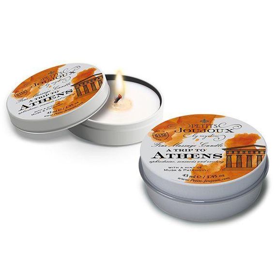 Масажна свічка Petits Joujoux - Athens - Musk and Patchouli (43 мл) з афродизіаками | Зображення 1