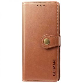Шкіряний чохол-книжка GETMAN Gallant (PU) для TECNO Spark 10 Pro Штучна шкіра, Слот для візитки, Синій Коричневий, Штучна шкіра, Слот для візитки