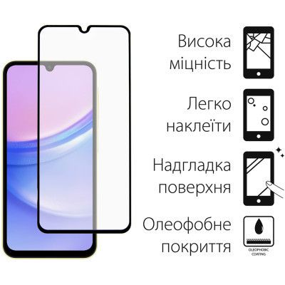 Стекло защитное Dengos Samsung Galaxy A15 (black) (TGFG-335) | Зображення 1