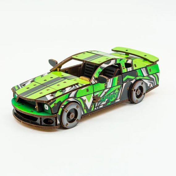Дерев'яний 3D конструктор Mustang GT Puz-00640, 162 деталей | Зображення 2