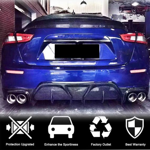 Диффузор заднего бампера (для Base/S/S Q4 2014-2017, Карбон) для Maserati Ghibli | Зображення 2