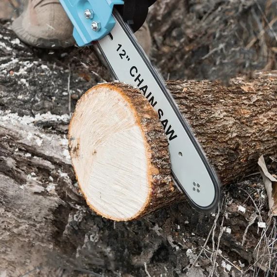 Ланцюгова пила з шиною 12 дюймів і 2 акумуляторами 48 В кейсі Electric Saw Blue | Зображення 7