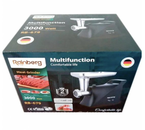 Мясорубка Rainberg RB-679 3000W Black 2в1 Электрическая Электро соковыжималка Электро мясорубка | Зображення 3