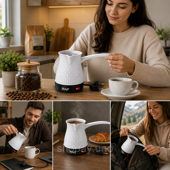 Турка электрическая 600Вт Electric Coffee Pot RAF R.126 / Дорожная турка RAF от 220В | Зображення 1