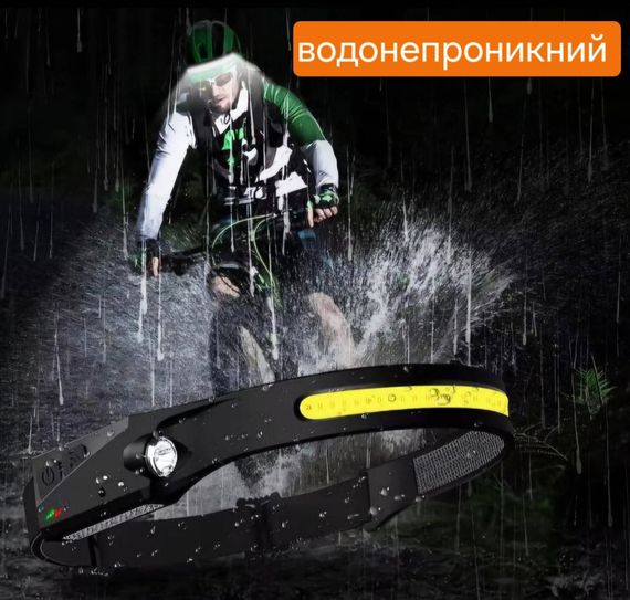 Світлодіодний налобний акумуляторний ліхтарик, датчик руху | Зображення 2