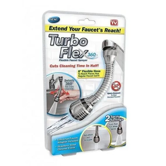 Гнучка насадка на кран Turbo Flex 360 аератор для економії води | Зображення 6