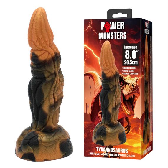 Фалоімітатор Power Monsters Tyrannosaurus – 20.5 cm Rippled Monster Silicone Dildo Sex Aura