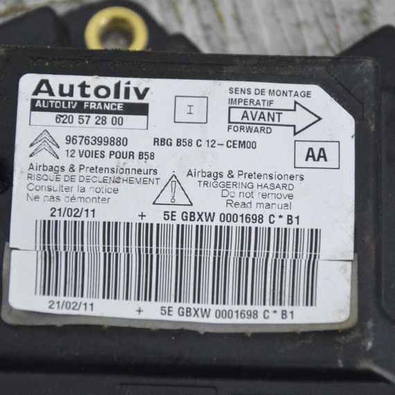 Блок управління airbag Citroen C4 Picasso 2006-2013 Модуль подушок безпеки Сітроен ц4 Пікассо 9676399880 | Зображення 1