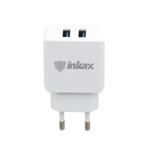 Мережевий зарядний пристрій INKAX CD-01 з кабелем USB - MicroUSB / 2 х USB / 2.1A / 10W | Зображення 2