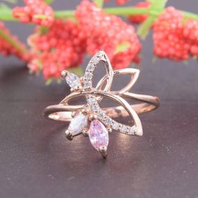 Женское кольцо из красного золота 16