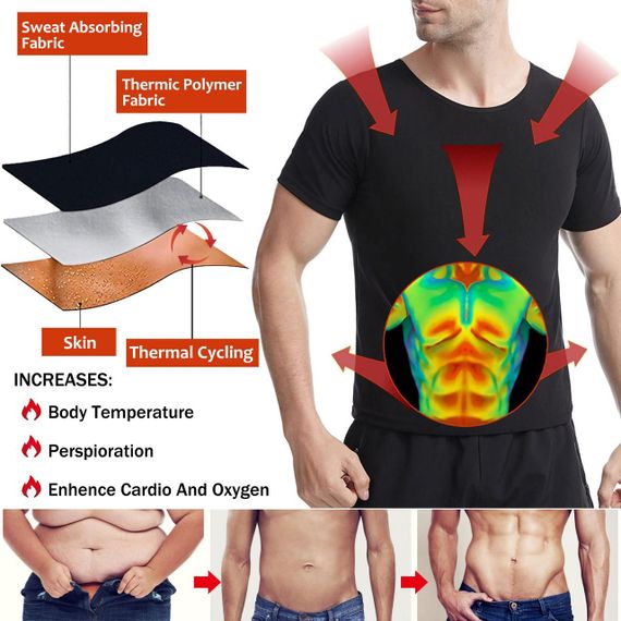 Футболка для схуднення Shapewear тренування компресійна 4-5XL сіра | Зображення 3