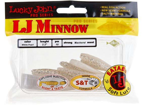 Виброхвосты съедобные LJ Лаки Джон Pro Series MINNOW 2.2in/T47 10 шт в упаковке. | Зображення 1