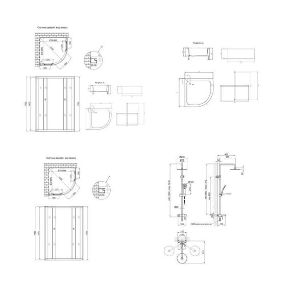 Комплект для душевої Latwa: Душева кабіна LLSC9090SATMIDFR2SET+Душева система на 3 споживача LDLAT1030WHI45427 | Зображення 1