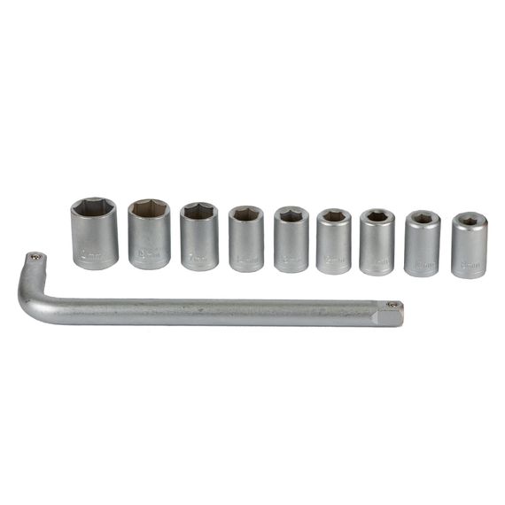 Набір насадок торцевих Grad 1/2" 9 шт + вороток (кейс) (6003035) | Зображення 5