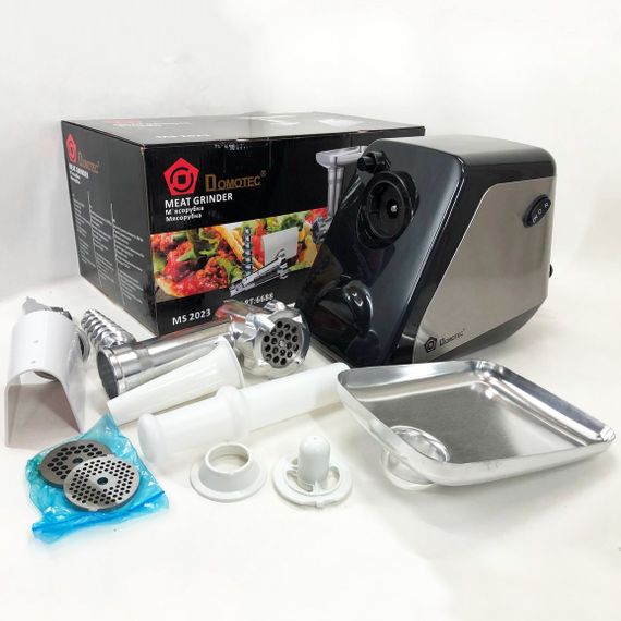 Электрическая мясорубка соковыжималка DOMOTEC MS-2023 (3000 Вт, томаты) RI-468 с насадками | Зображення 3