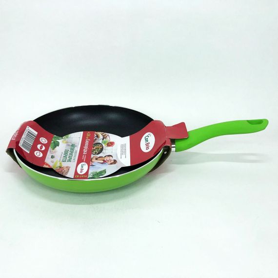 Сковорода антипригарна Con Brio 24 см СВ-2414, сковорода з товстим дном. Колір: зелений | Зображення 3