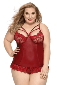 Корсет со стрепами JSY «Горячая Тейлор» Красный Plus Size (XL/2XL/3XL)