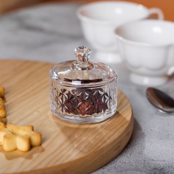 Конфетница стеклянная с крышкой Ø 6.5 см HP-YH-30 | Зображення 4