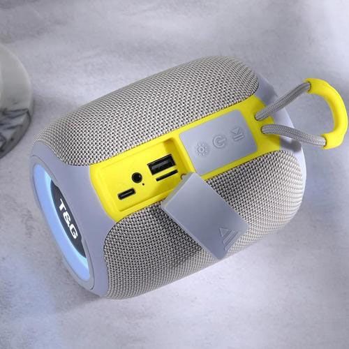 Портативна колонка TG655 5W з RGB підсвічуванням та ремінцем, Гучна блютуз колонка. Колір: сірий | Зображення 3