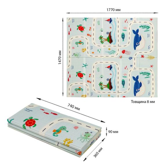 Дитячий складний термокилимок 147см х 177см х 8мм Океан-Зростомір (302) SW-00003032 | Зображення 2
