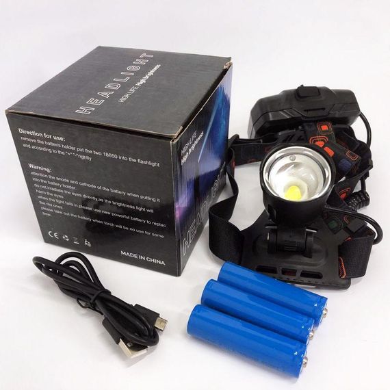 Фонарь налобный X-Balong XQ-219-HP50 аккумуляторный LED zoom с функцией Power Bank 3 режима работы | Зображення 6