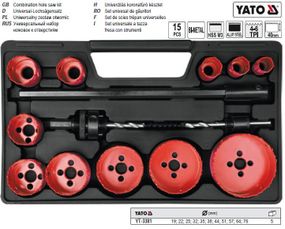 Набор пила кольцевая YATO Польша коронка HSS M3 Ø=19-76 мм 15 штук YT-3381