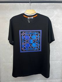 Футболка Hermes чорна з принтом f709