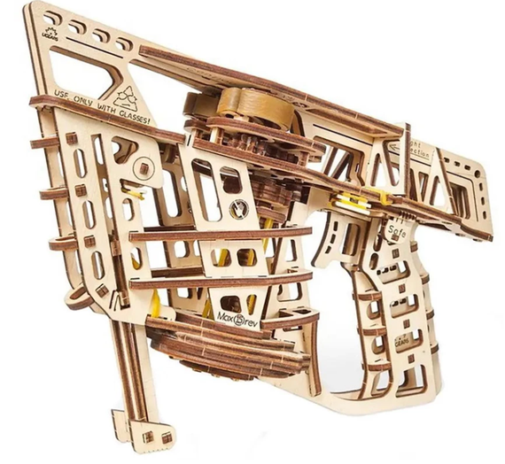 Механический 3D деревянный конструктор Ugears Запускатель самолетов (70075) | Зображення 3