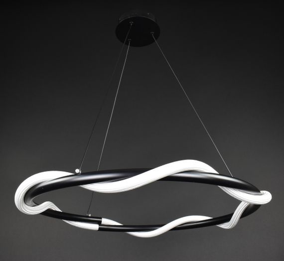 Люстра світлодіодна підвісна LED світильник для квартири на стелю лед 27943 Чорний 30-150х62х62 см. | Зображення 8