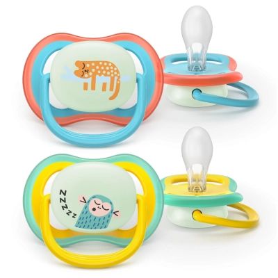 Пустышка Philips AVENT Ultra Air Нічна 18+ місяців 2 шт, блакитно-жовта (SCF376/32)