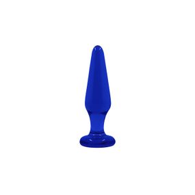 Стеклянная анальная пробка CRYSTAL TAPERED GLASS PLUG MEDIUM BLUE