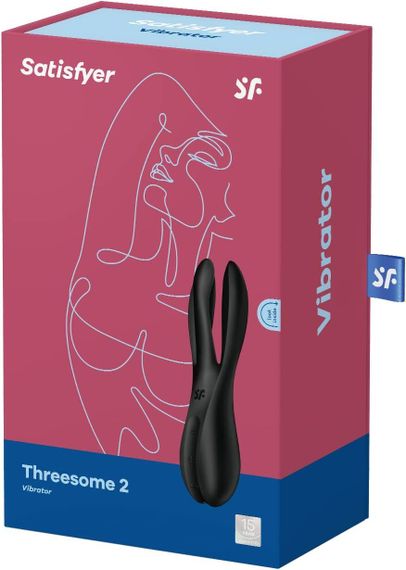 Кліторальний вібратор Satisfyer Threesome 2 Black, 3 гнучкі пальчики, 3 мотори | Зображення 6