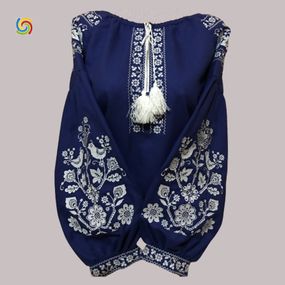 Рубашка Украинская вышиванка 23167 цвет синий размер L/XL