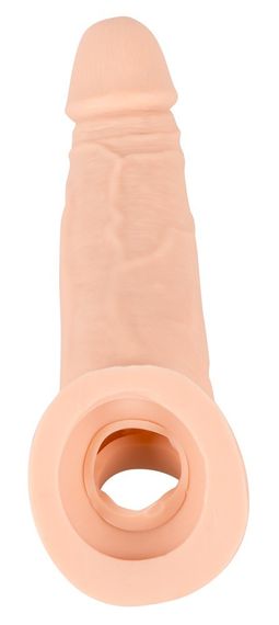 Насадка на член та мошонку Nature Skin Penis Sleeve, тілесна Sex Aura | Зображення 2