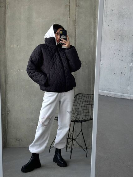 Стегана куртка на силіконі 200 підкладка с основи універсальний 46 чорний | Зображення 1