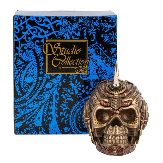 Шкатулка-статуэтка Steampunk Skull 14,5х13 см | Зображення 2