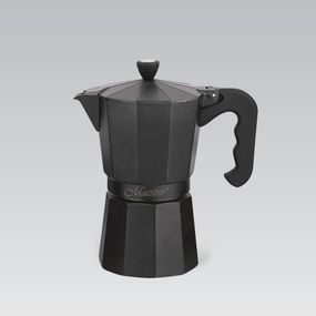 Кавоварка гейзерна алюмінієва Maestro MR-1666-6 BLACK 300 мл на 6 чашок для еспресо