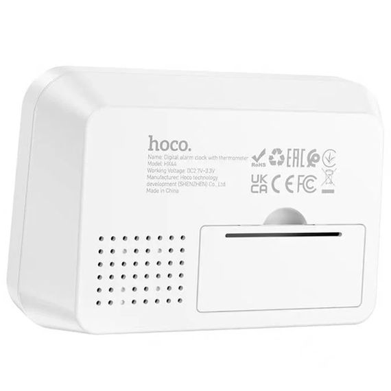 Електронний термогігрометр + годинник Hoco HX44 Indoor White | Зображення 1
