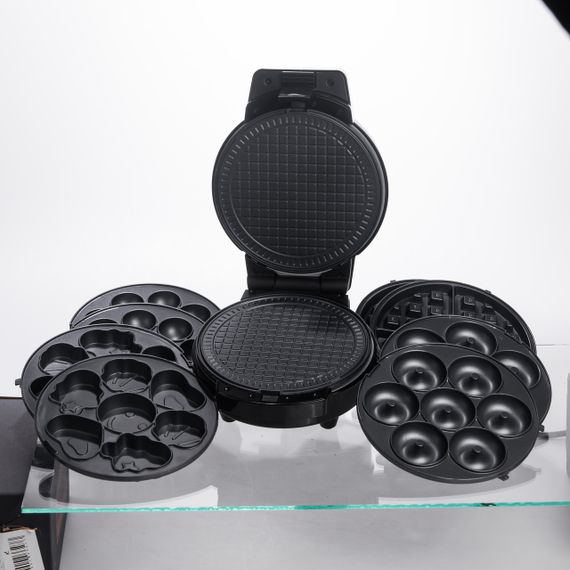 Мультипекарь Sokany SK-08105 5 в 1 600 Вт с антипригарными панелями: для вафель, коржей, пончиков, орешков, фигурного печенья | Зображення 5