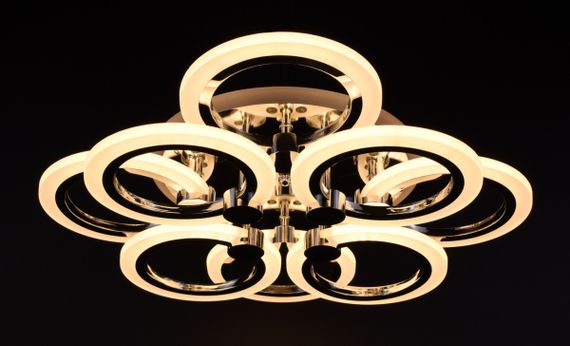 Люстра світлодіодна стельова LED світильник для квартири на стелю лед з пультом 25962 Хром 11х45х54 см. | Зображення 2