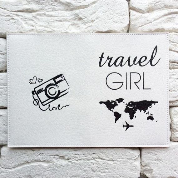 Обкладинка для паспорта Travel girl 3 (білий) | Зображення 2
