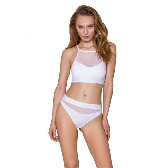 Трусики з прозорою вставкою Passion PS006 PANTIES white,, S | Зображення 1
