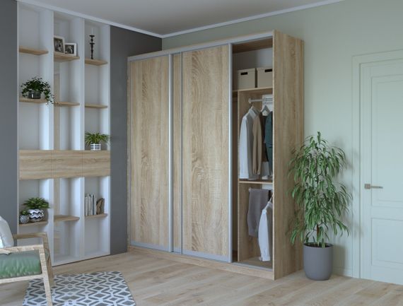 Шкаф купе Сити 24 Doros Дуб сонома 3 ДСП 208х60х240 (42001001) | Зображення 2