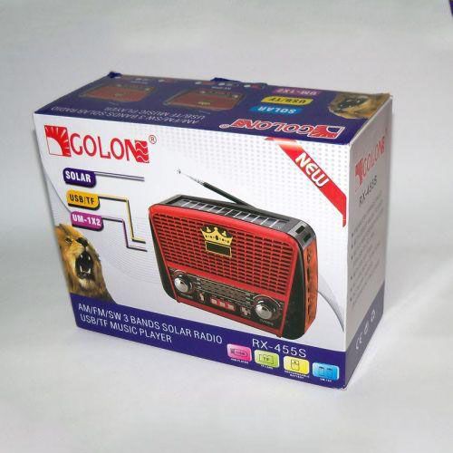 Радиоприёмник Golon RX-455S USB / аккумулятор солнечная панель. Красный с черным | Зображення 4