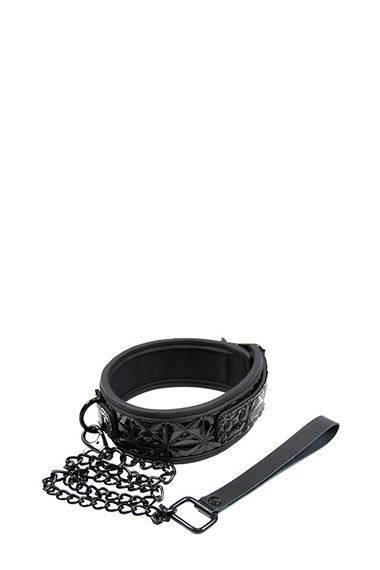 Нашийник з повідцем NS Novelties Sinful Black Collar Sex Aura