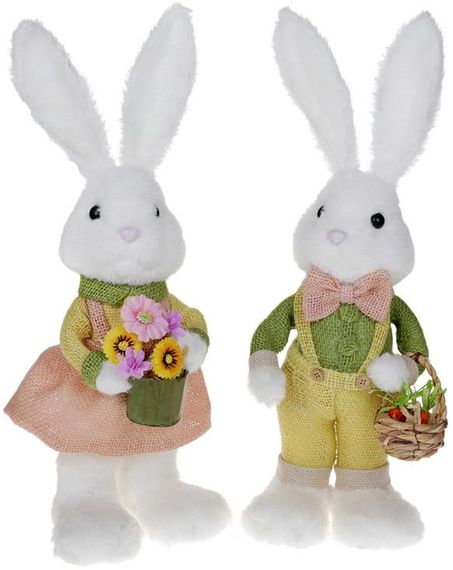 Фигура декоративная Кролик с корзинкой 16х13х46см | Зображення 1